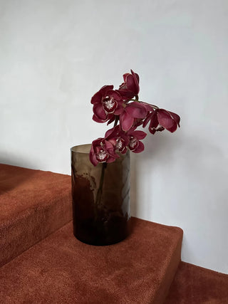 Elegant Aurell Vase in Brown Textured Glass