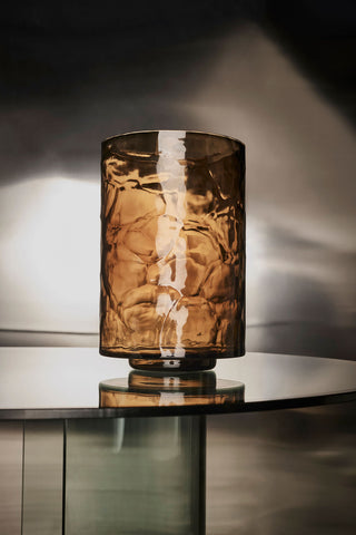 Elegant Aurell Vase in Brown Textured Glass