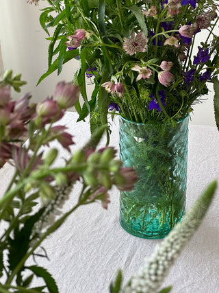 Florin Vase in Textured Green Glass