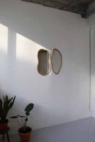 Survey Shaped Mirrors Set of Two in light wood from Alice Lahana on NORDINARY