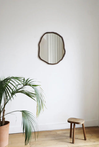 Dark Wood Natural Shaped Mirror from Alice Lahana on NORDINARY