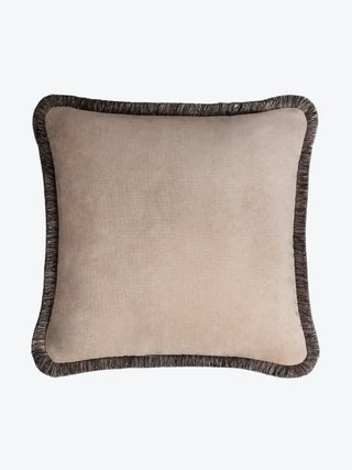 Happy Velvet Pillow Light Brown