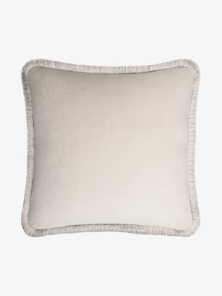 Happy Pillow Velvet With Ivory Fringes