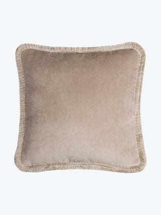 Happy Pillow Velvet With Beige Fringes