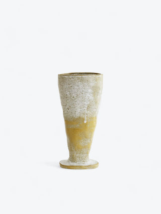 Flute Vase - Unique Handmade Yellow Stoneware